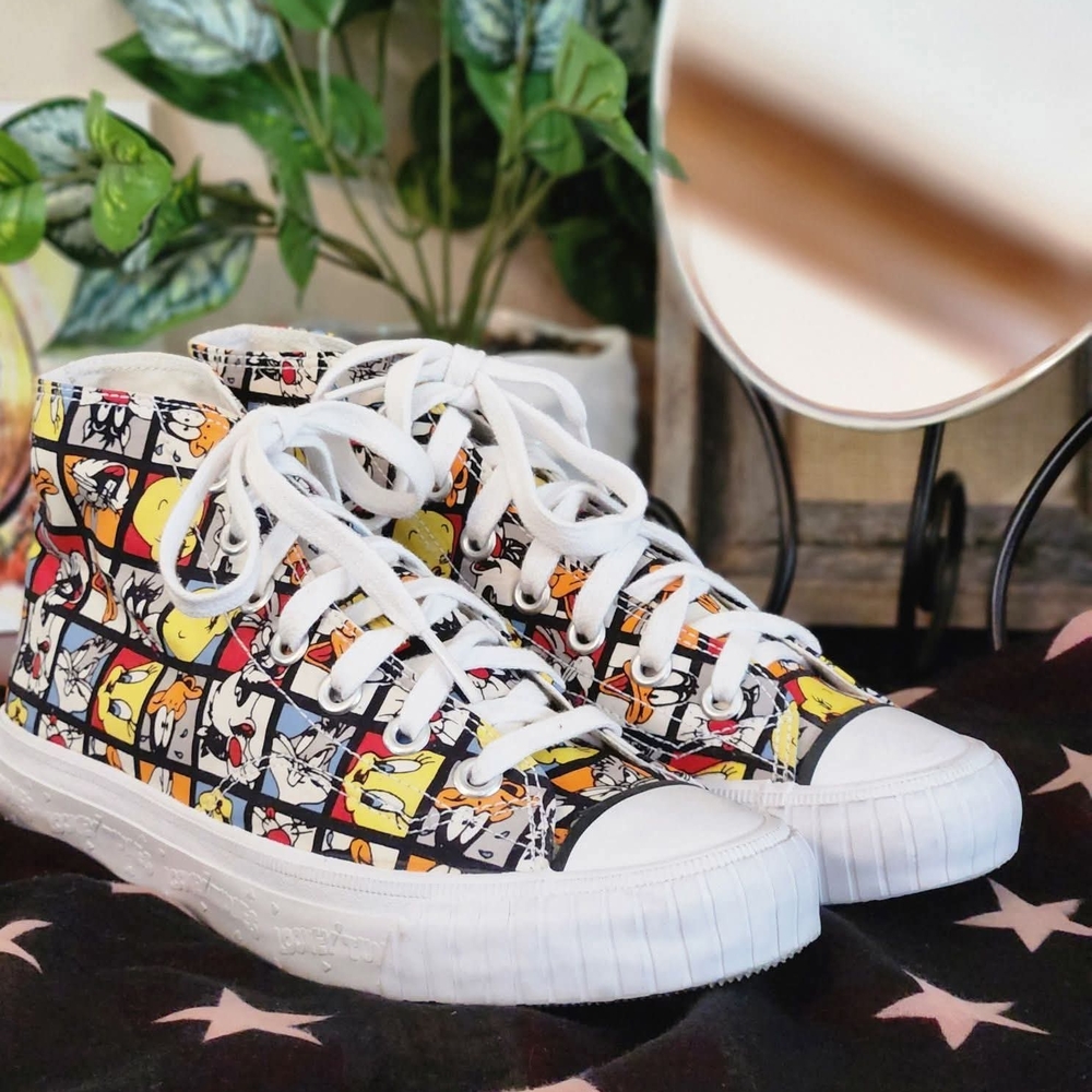 Colorful Cartoon High-Top Women's Sneakers